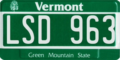 VT license plate LSD963