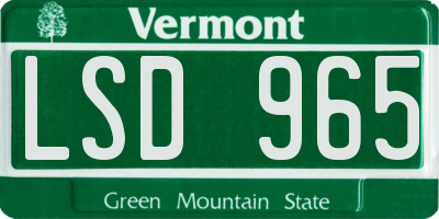 VT license plate LSD965