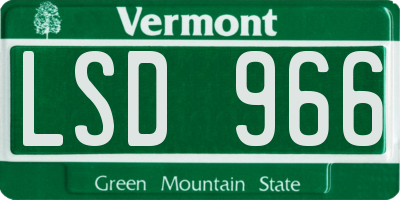 VT license plate LSD966