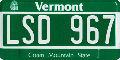 VT license plate LSD967