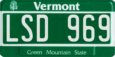 VT license plate LSD969