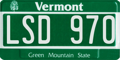 VT license plate LSD970