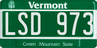 VT license plate LSD973