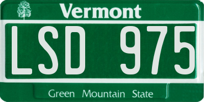 VT license plate LSD975