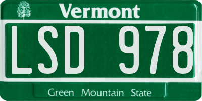 VT license plate LSD978