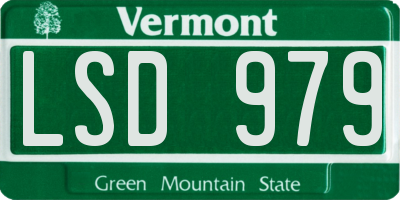 VT license plate LSD979