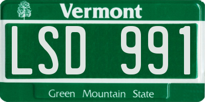 VT license plate LSD991