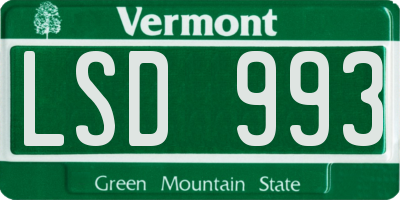 VT license plate LSD993