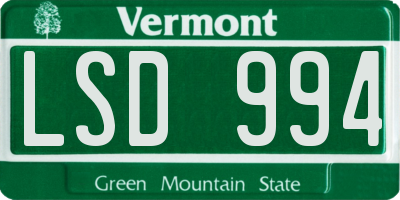 VT license plate LSD994