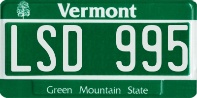 VT license plate LSD995