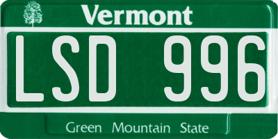 VT license plate LSD996