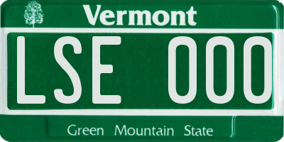 VT license plate LSE000