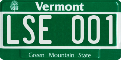 VT license plate LSE001