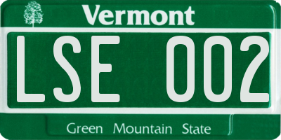 VT license plate LSE002