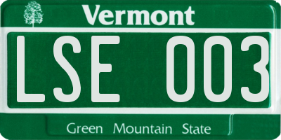 VT license plate LSE003