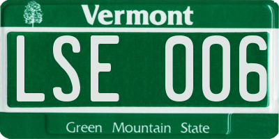 VT license plate LSE006