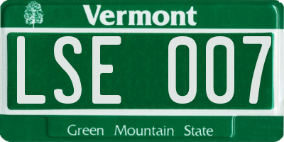 VT license plate LSE007