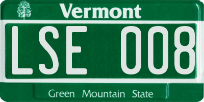 VT license plate LSE008