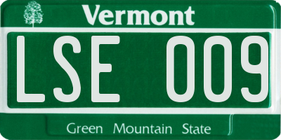 VT license plate LSE009