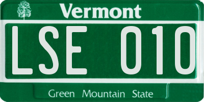 VT license plate LSE010