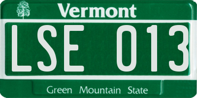 VT license plate LSE013