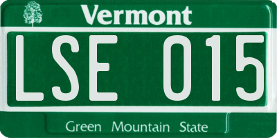 VT license plate LSE015