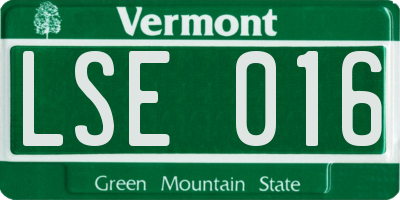 VT license plate LSE016