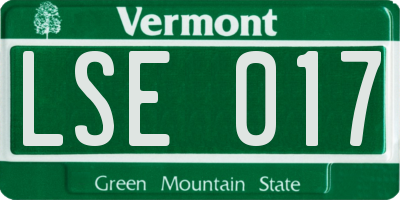 VT license plate LSE017
