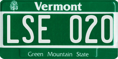 VT license plate LSE020