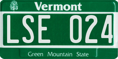 VT license plate LSE024