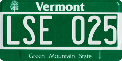 VT license plate LSE025