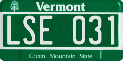 VT license plate LSE031