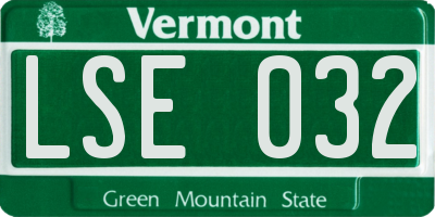 VT license plate LSE032