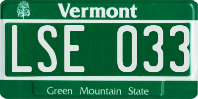 VT license plate LSE033