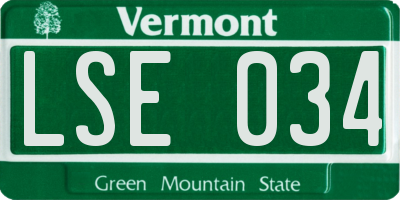 VT license plate LSE034