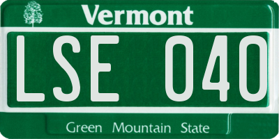 VT license plate LSE040