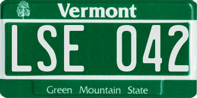 VT license plate LSE042