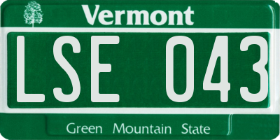 VT license plate LSE043