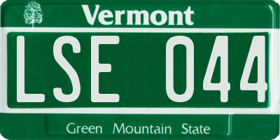 VT license plate LSE044