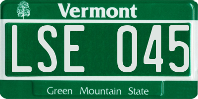VT license plate LSE045
