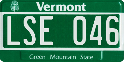 VT license plate LSE046