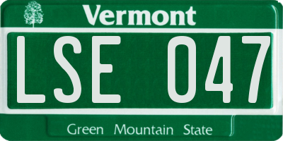 VT license plate LSE047