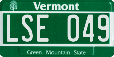 VT license plate LSE049