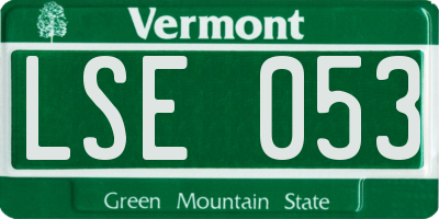 VT license plate LSE053