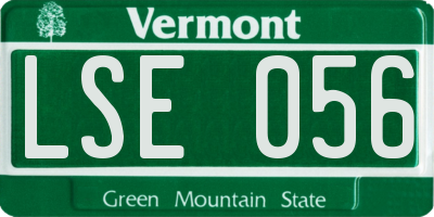 VT license plate LSE056