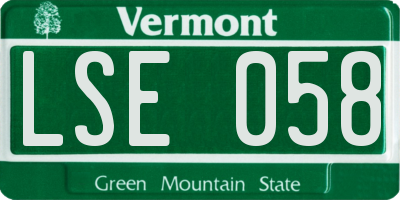 VT license plate LSE058