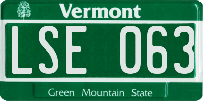 VT license plate LSE063