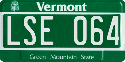 VT license plate LSE064