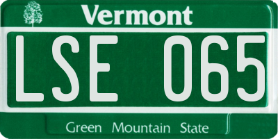 VT license plate LSE065