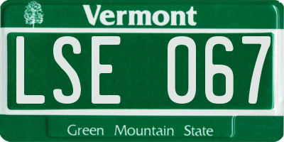 VT license plate LSE067